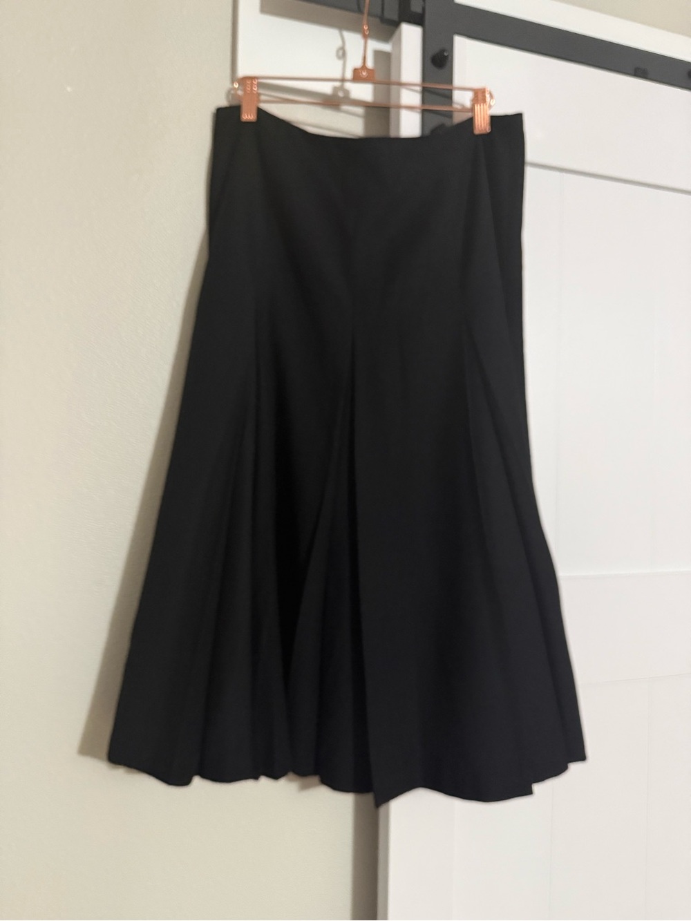 Classic Black Midi Skirt - Women's Pleated Flared Skirt - Picture 3 of 5